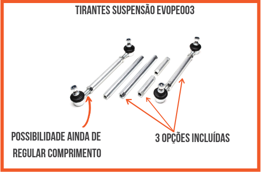 TIRANTES DE SUSPENSÃO PARA KIT DE COILOVER EVOPE003-TECHNIX