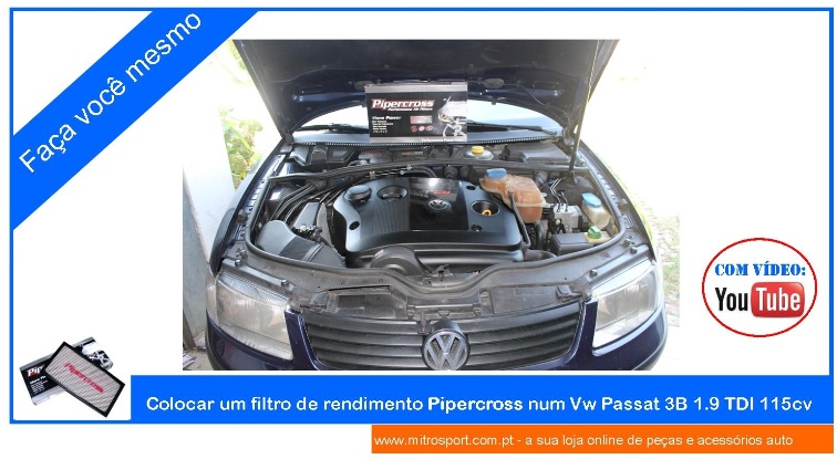 como colocar filtro de rendimento Pipercross num carro