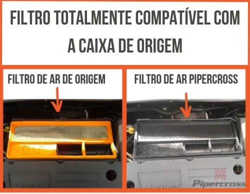 Exemplo de filtro Pipercross e filtro de origem