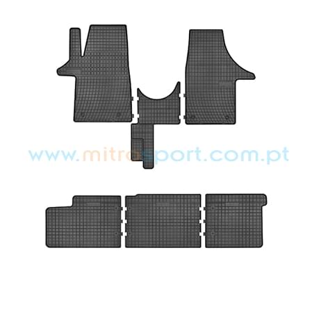 Tapetes em borracha para Volkswagen T5 de filas 2003-2015