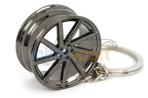 Porta Chaves Jante CVT - Preto Cromado
